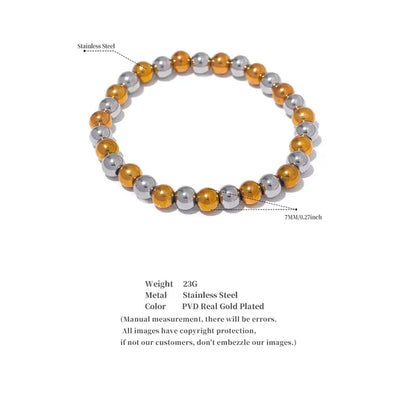 Parity Steel Ball Bead Bracelet material and bead size specification