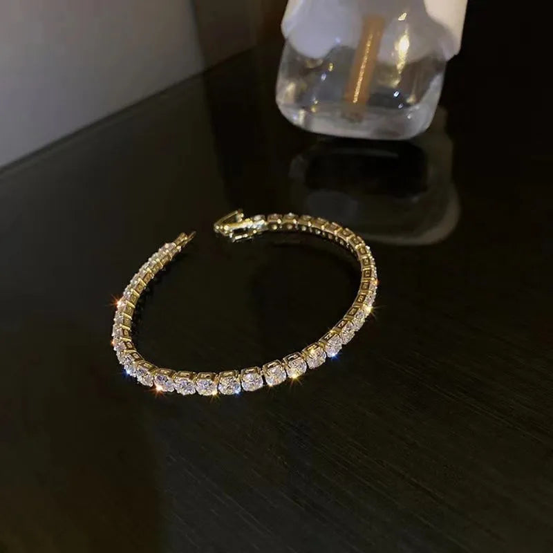 Men's Bracelet Gold showcasing a premium tennis chain with exceptional sparkle and refined craftsmanship.