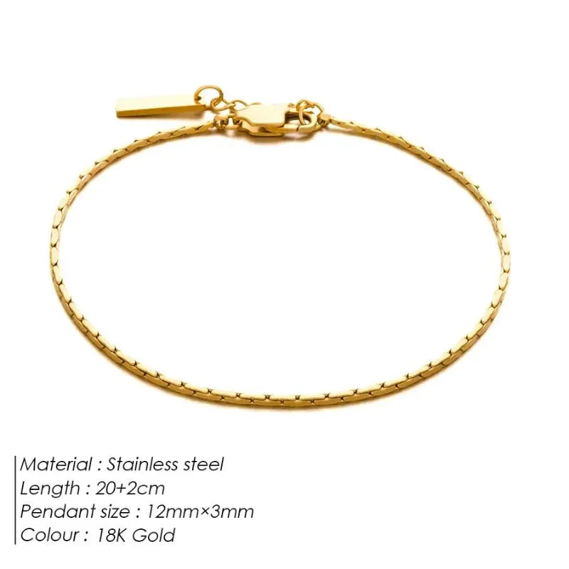 Refined gold wire bracelet with a lightweight profile ideal for office, casual, and formal outfits.