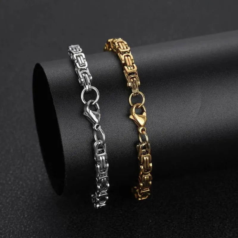 Men's Bracelet Gold inspired by classic Byzantine craftsmanship with a luxurious polished finish.