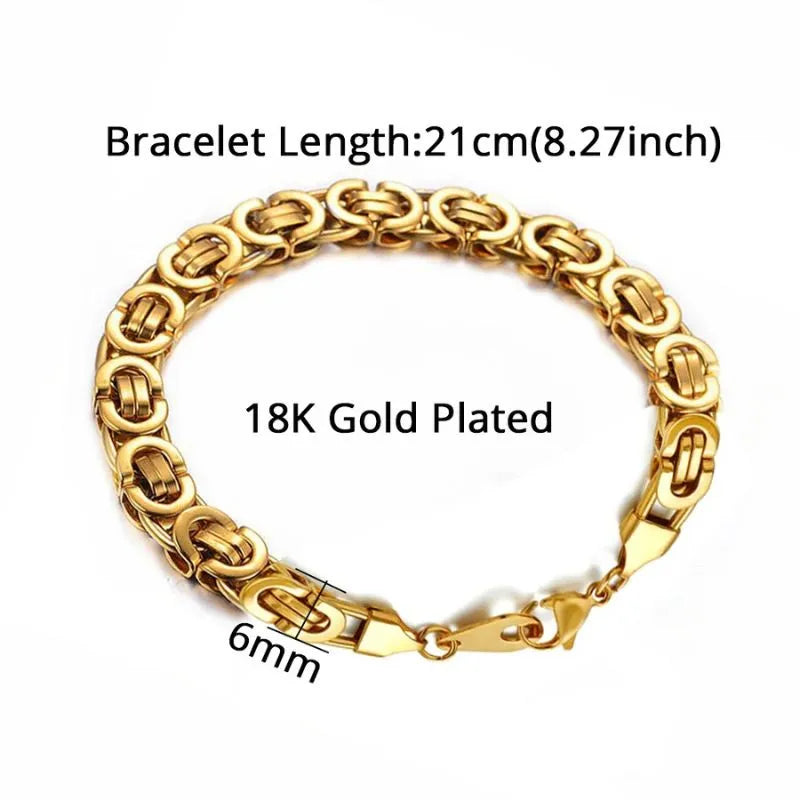 Men's Bracelet Gold crafted with polished 316L stainless steel for long-lasting shine and comfort.
