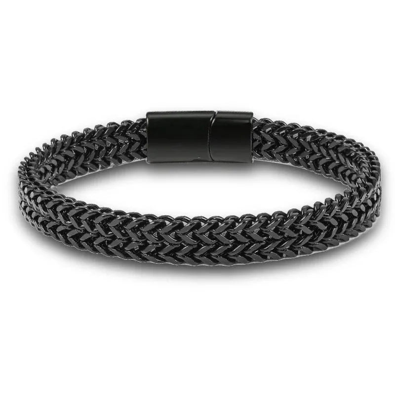 Monarch Wheat Link Bracelet combining timeless gold styling, premium stainless steel, and a refined woven chain design.