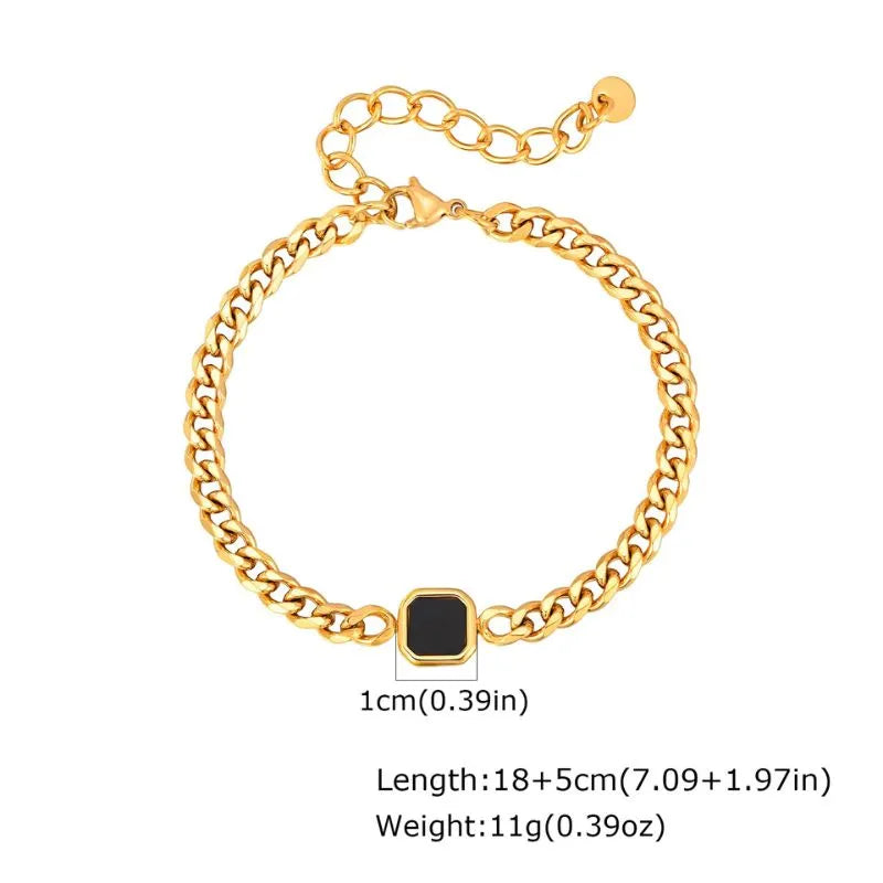 Luxury Men's Bracelet Gold featuring elegant chain links and a polished gold finish for timeless style.