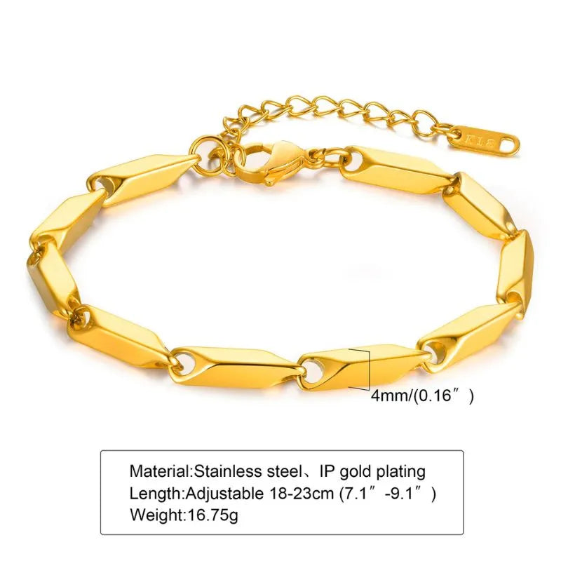 Premium gold link bracelet crafted from stainless steel with a secure clasp and modern masculine styling.