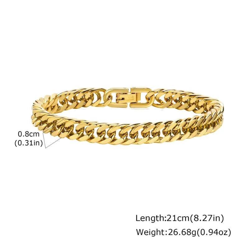 Premium Men's Bracelet Gold featuring a polished rectangular link bracelet with a luxury gold finish.