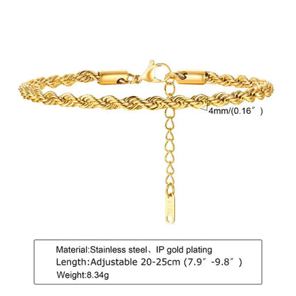 Gold textured Byzantine-link chain bracelet with dimensions labelled: 8mm width, 20cm inner length, 45g weight
