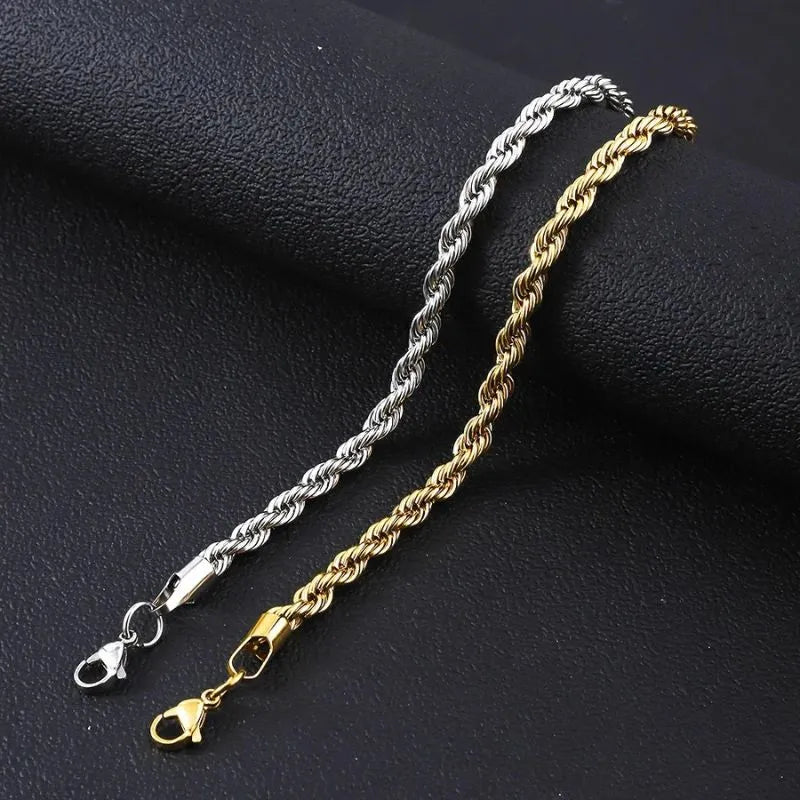 Luxury Men's Bracelet Gold featuring a refined Singapore rope chain for casual and formal styling.