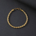 Men's Bracelet Gold – Royal Singapore Rope Bracelet crafted from premium stainless steel with a polished gold finish.