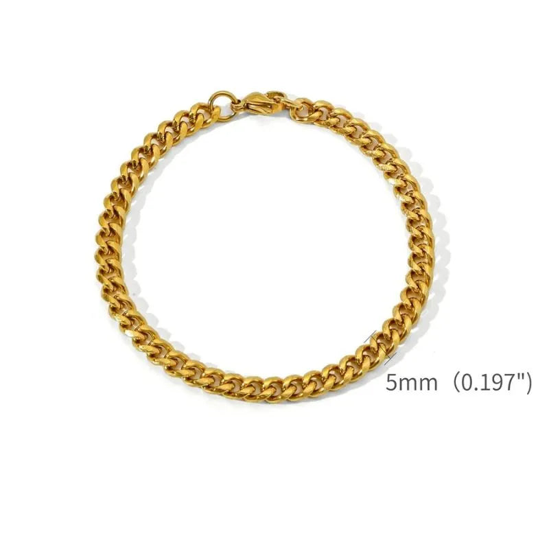 Vanguard Cuban Bracelet showcasing a polished stainless steel Cuban chain for everyday style.