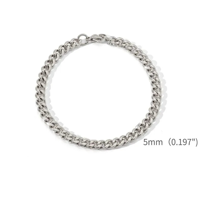 Classic Cuban link bracelet crafted from stainless steel for long-lasting everyday durability.