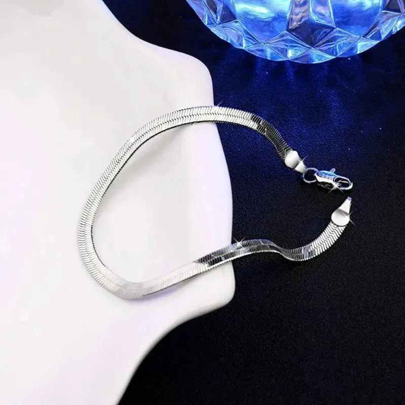 Men's Bracelet Silver – Eclipse Blade Chain Bracelet crafted from genuine 925 sterling silver with a polished finish.