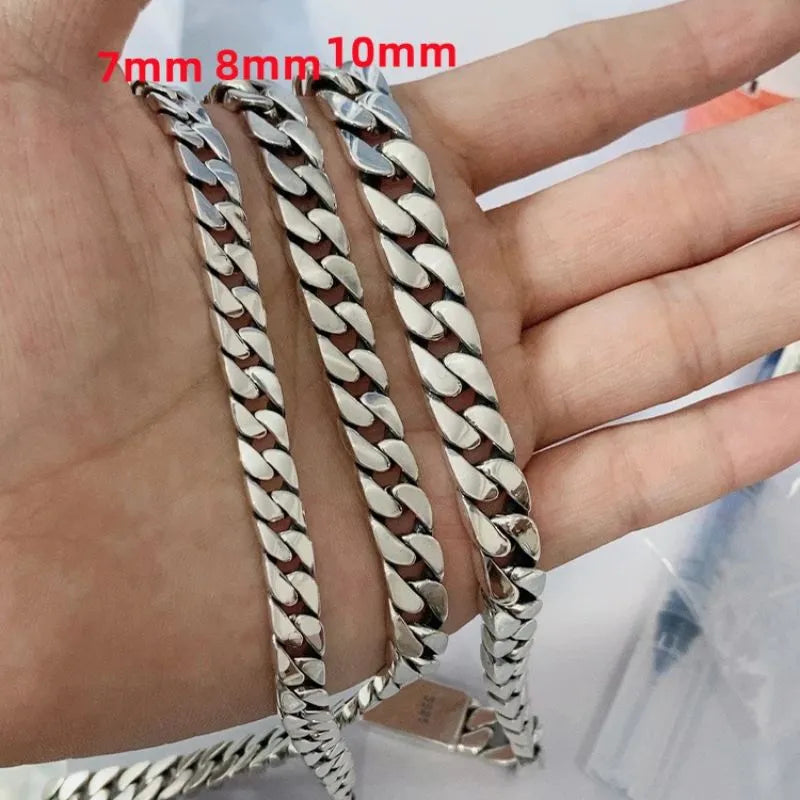 Titan Cuban Link Bracelet showcasing a classic Cuban chain in genuine 925 sterling silver.