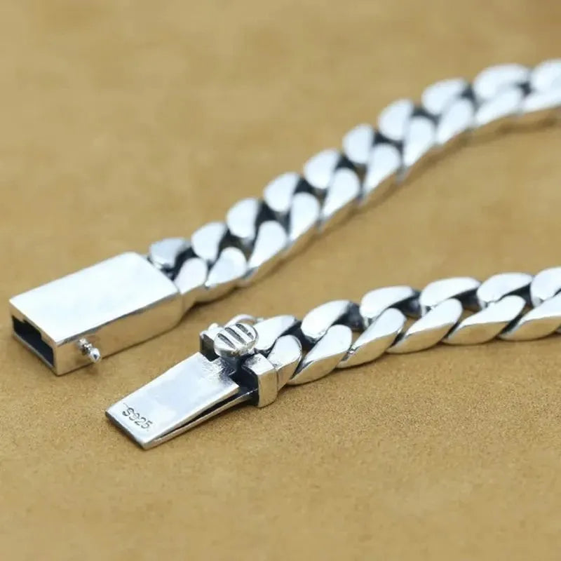 Classic men's Cuban bracelet in genuine 925 sterling silver with premium craftsmanship.