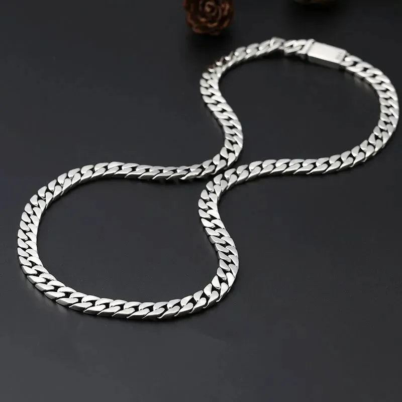 Detailed view of the Titan Cuban Link Bracelet highlighting solid sterling silver craftsmanship.