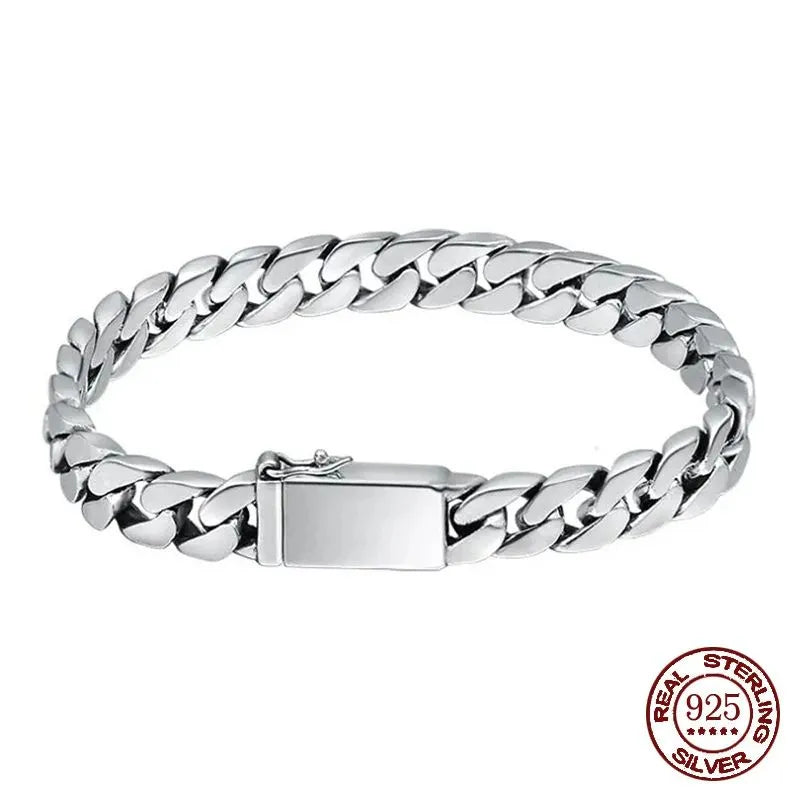 Men's Bracelet Silver – Titan Cuban Link Bracelet crafted from solid 925 sterling silver.