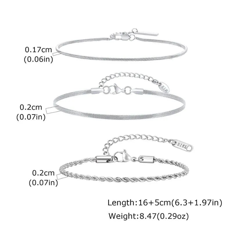 Premium Trinity Chain Bracelet Set designed for men who appreciate modern layered jewelry and durable stainless steel.