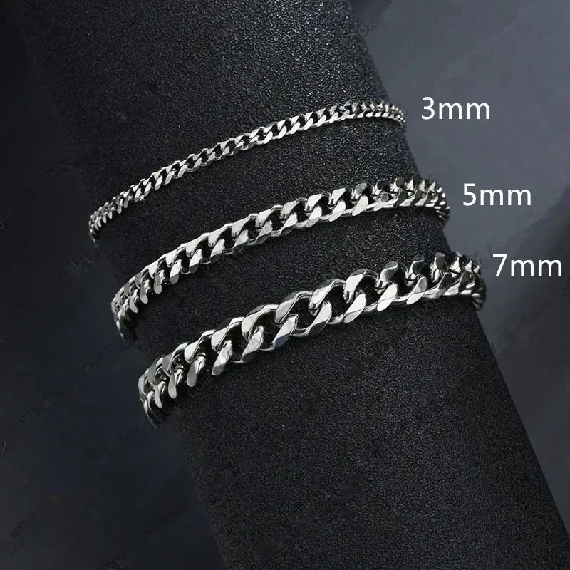 Vanguard Cuban Chain Bracelet showcasing a classic stainless steel Cuban link design for men.