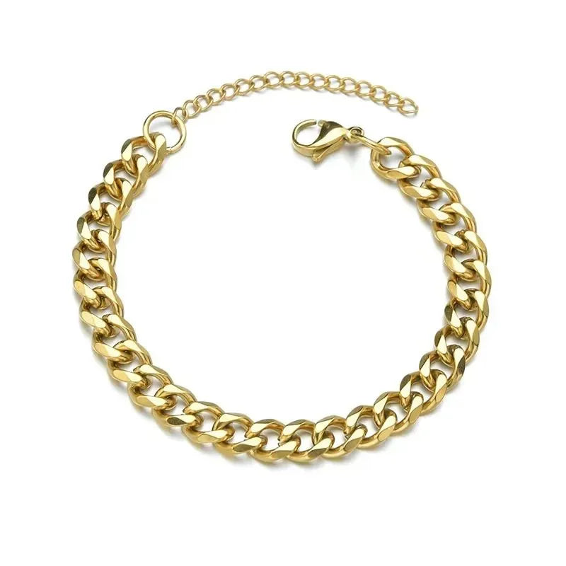 Premium stainless steel Cuban bracelet with polished silver finish designed for casual and urban style.